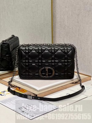 LARGE DIOR CARO BAG Supple Cannage Calfskin C3155 black