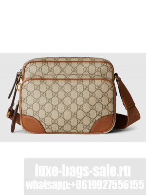 GUCCI GG EMBLEM MEDIUM CROSSBODY BAG 821160 Brown