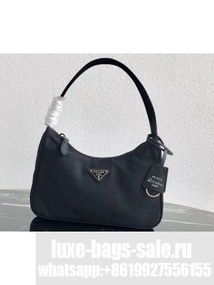 Prada Re-Edition 2000 Nylon Mini Hobo Bag 1NE515 Black 2020