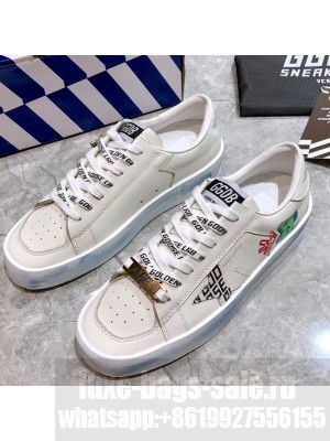 Golden Goose Graffiti White Calfskin Sneaker Blue Spring/Summer 2021 Collection 32