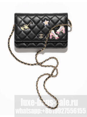 Chanel CLASSIC WALLET ON CHAIN AP0250 Black