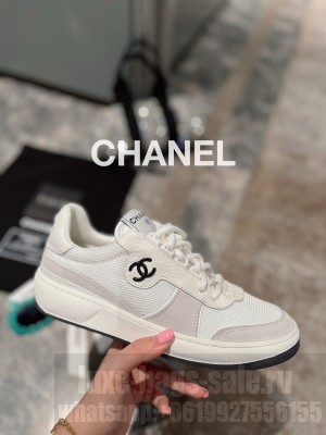 Chanel Calfskin, Suede & Fabric Sneakers Gray/White 2023 Collection