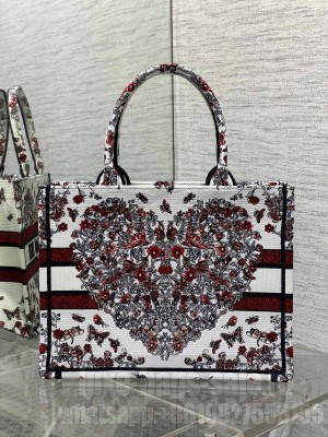 Small Dior Book Tote Latte Embroidery with Multicolor M1265Z
