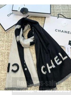 Chanel Color-block cashmere shawl
