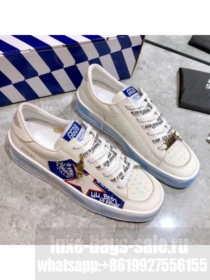 Golden Goose Graffiti White Calfskin Sneaker Blue Spring/Summer 2021 Collection 28