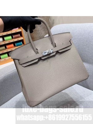 Hermes Birkin 25cm Bag in Original Epsom Leather Light Gray