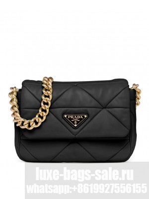 Prada System Nappa Leather Patchwork Bag 1BD292 Black