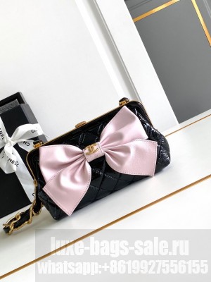 Chanel 24A CLUTCH WITH CHAIN AP4027 black&pink
