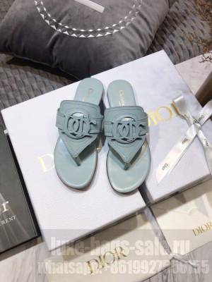 Christian Dior 30 MONTAIGNE Flip-Flop Light Blue Calfskin sandals 2021 Collection