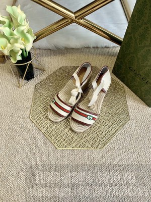 Gucci Women's platform espadrille White canvas 2021 Collection 