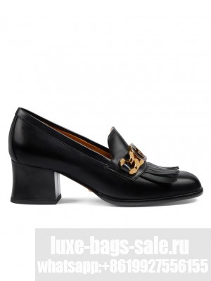 Gucci Women's Interlocking G Mid-Heel Pump 750532 Black