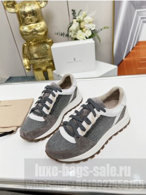 Brunello Cucinell Suede and techno fabric runners sneakers 016