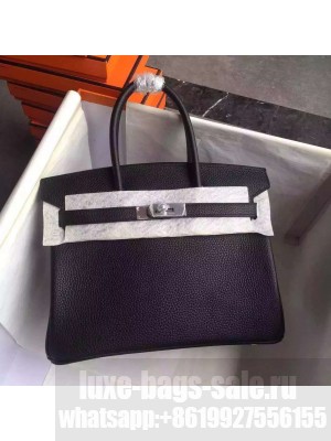 Hermes Birkin 30/35 Bag In Original togo Leather With Gold/Silver Hardware Black