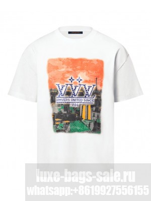 Louis Vuitton Women's Embellished Graphic Cotton T-Shirt White