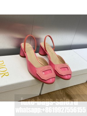 Dior Day Slingback in Patent Leather with 3.5cm Pink 2023