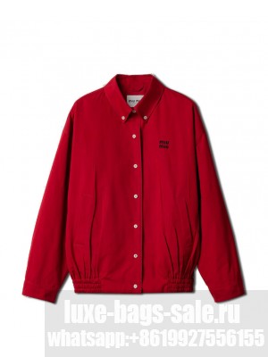 Miumiu Women's Heavy Poplin Blouson Jacket Red