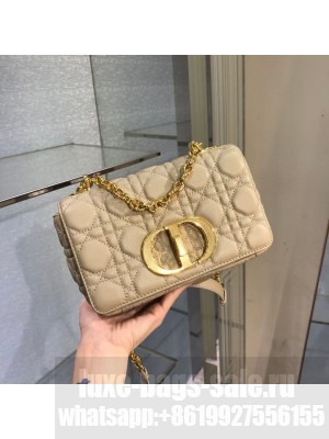 Dior SMALL DIOR CARO BAG Soft Cannage Calfskin M9241 apricot