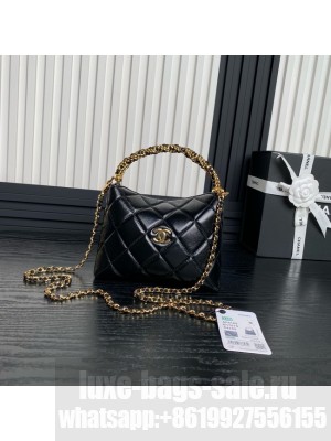 Chanel Shiny Lambskin & Gold-Tone Metal AP4189 Black