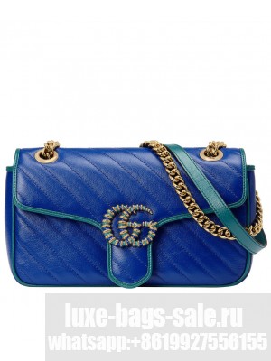 Gucci GG Marmont Small Shoulder Bag 443497 Blue