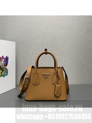 Prada Double leather mini bag 1BG443 brown