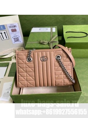 Gucci small leather shoulder bag 681483 Rose beige