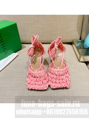 Bottega Veneta Mesh and Lambskin Stretch Sandals Spring/Summer 2022 Collection,Pink