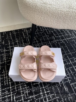 DIOR Dioract Slide Pink Quilted Cannage Calfskin
