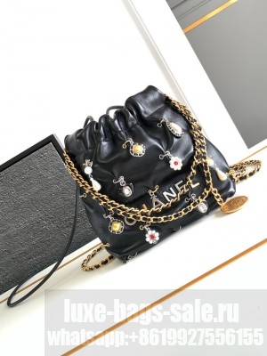 CHANEL 22 MINI HANDBAG AS3980 black&Enamel