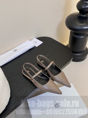 TOTEME Sharp lambskin slingbacks flat brown
