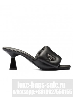 Prada Women's Soft Padded Nappa Sandals 1XX654 Black