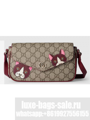 GUCCI GG MINI SHOULDER BAG WITH CAT DETAIL 818764
