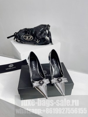 Versace Women's Gianni Ribbon Pumps Silver