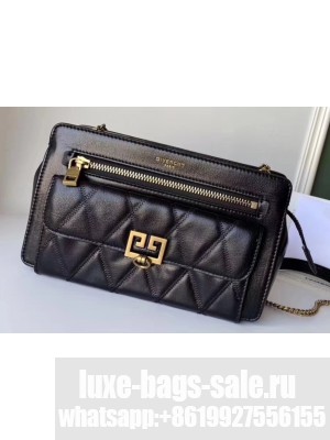 Givenchy Pocket Shoulder Bag in Diamond Quilted Leather Black