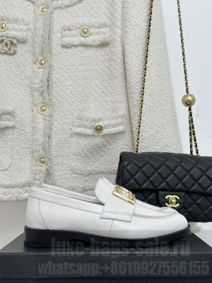 Chanel Calfskin Loafers with Framed CC 2023 013