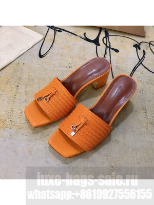 Loro Piana Sprightly Charms Sandals Lambskin 2022 Collection,Orange