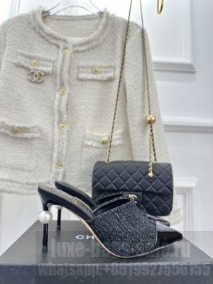 Chanel Pearl Heel 8.5cm Slide Mule 05