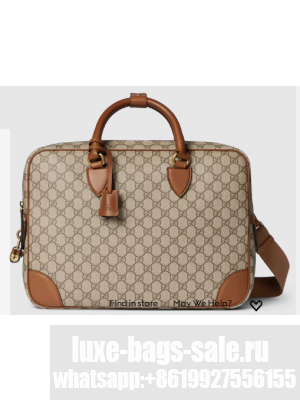 Gucci GG EMBLEM MEDIUM BRIEFCASE 821149 Brown