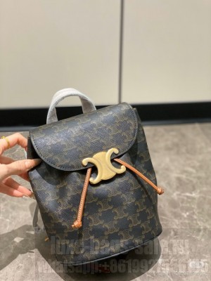 Celine BACKPACK CELINE BONNIE IN TRIOMPHE CANVAS AND LAMBSKIN 118703 TAN