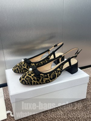 Dior Brown Leopard Cannage Tweedand Mary Janes Pumps 2025