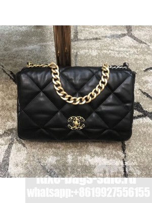 Chanel Quilted Goatskin 19 Maxi Flap Bag AS1162 Black 2019 Collection