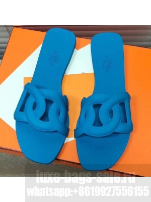 Hermes Aloha Rubber Slipper Sandals Light Blue