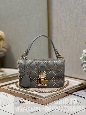 DIOR BAG Lucky Star Cannage Lambskin C2628 gray