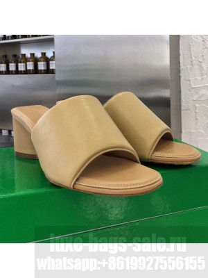 Bottega Veneta Band Calfskin Heel 5cm Sandals Beige  2021 Collection 20
