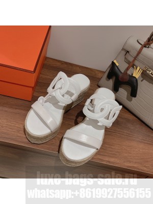 HERMES CHAINE D'ANCRE EPOPEE ESPADRILLES WHITE