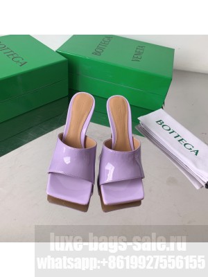 Bottega Veneta Stretch Patent Leather 9cm Mule Slide Purple Sandals 2022 Collection