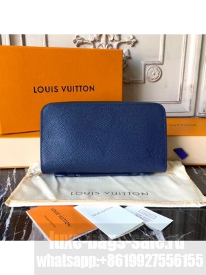 Louis Vuitton Zippy XL Wallet 22cm Taiga Canvas Leather Fall/Winter 2017 Collection M42098, Ocean