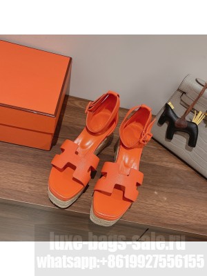 HERMES HEEL 8.5CM PLATFORM 5CM ELDA WEDGE ESPADRILLES 04