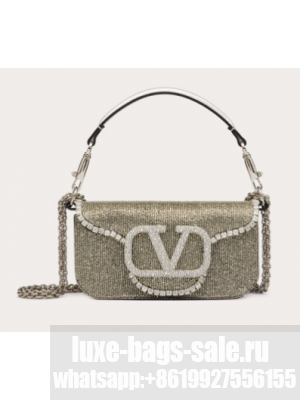 VALENTINO MINI LOCO imitation crystal shoulder bag WB0K53SL silver