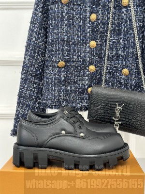 Louis Vuitton Women's Platform Lace-up Loafer Black