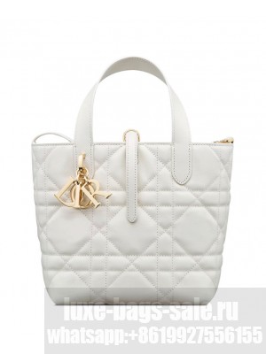 Christian Dior Small Dior Toujours Vertical Tote Bag Cream